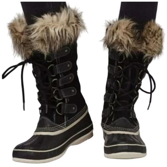 Sorel Women's 7 Joan Of Arctic Waterproof Snow Boots Shoes Black -25F - Picture 11 of 17